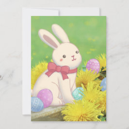 Illustration zum Osterhasen, Ostereier und Blume Einladung