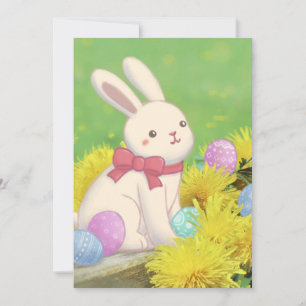 Illustration zum Osterhasen, Ostereier und Blume Einladung
