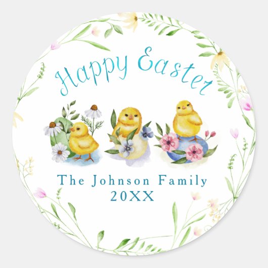 Illustration zum Osterwasser: Frühlingsstämme Runder Aufkleber (Vorderseite)