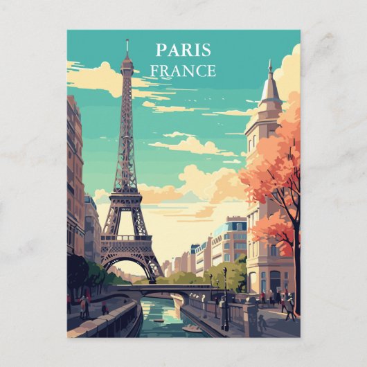 Illustration zum Paris-Eiffelturm Postkarte (Vorderseite)