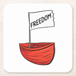 Illustration zum Schiff der nautischen Freiheit Rechteckiger Pappuntersetzer