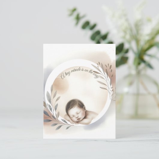 Illustration zum Schlafen von Babywaterfarbe Postkarte (Stehend Vorderseite)