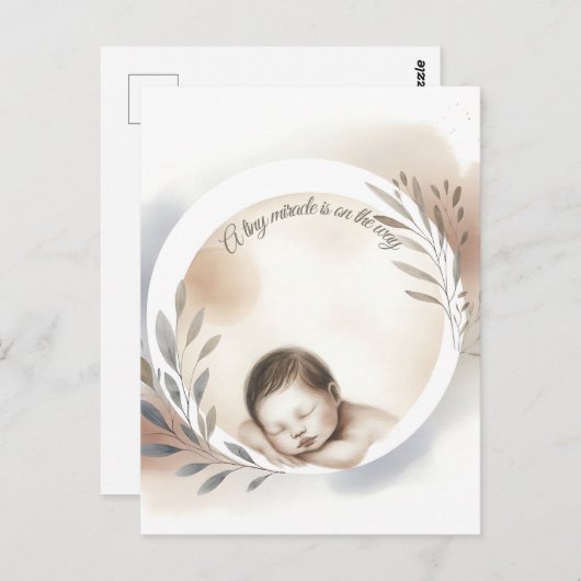 Illustration zum Schlafen von Babywaterfarbe Postkarte (Vorne/Hinten)