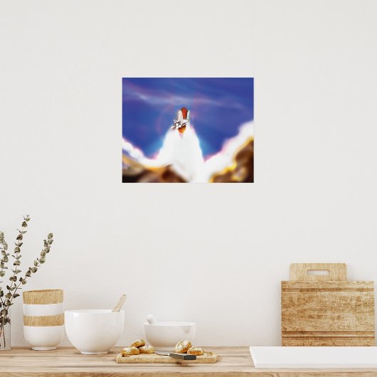 Illustration zum Start von Space Shuttle Poster (Küche)