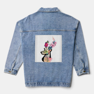 Illustration zum Thema Blumenwild Jeansjacke