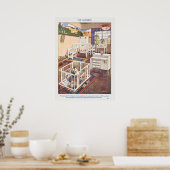 Illustration zum Vintagen Innendesign Poster (Küche)