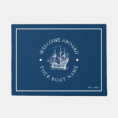 Illustration zum Vintagen Wasserschiff in Weiß und Fußmatte (Vorderseite)