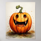 Illustration zum Wasserfarbenkürbis Poster (Vorne)