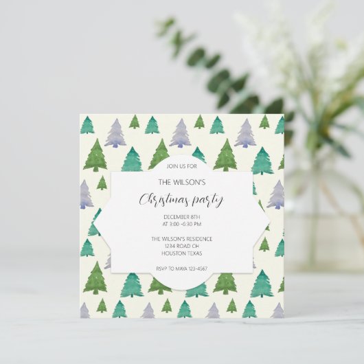 Illustration zum Weihnachtsgebirge Party Einladung (Stehend Vorderseite)