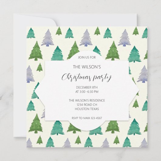 Illustration zum Weihnachtsgebirge Party Einladung (Vorderseite)