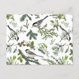 Illustration zum Weihnachtswald im Wasser Feiertagspostkarte