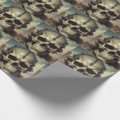 Illustration zum Zeichnen von Ölgemälden auf Skull Geschenkpapier (Ecke)