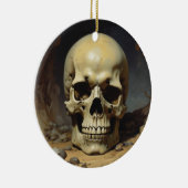 Illustration zum Zeichnen von Ölgemälden auf Skull Keramik Ornament (Rechts)