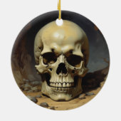 Illustration zum Zeichnen von Ölgemälden auf Skull Keramik Ornament (Hinten)