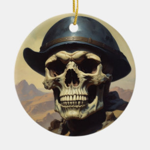 Illustration zum Zeichnen von Ölgemälden auf Skull Keramik Ornament