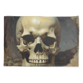 Illustration zum Zeichnen von Ölgemälden auf Skull Kissenbezug (Rückseite)