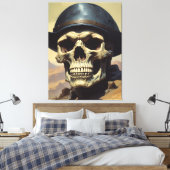 Illustration zum Zeichnen von Ölgemälden auf Skull Leinwanddruck (Insitu (Schlafzimmer))