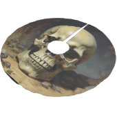 Illustration zum Zeichnen von Ölgemälden auf Skull Polyester Weihnachtsbaumdecke (Schrägansicht)
