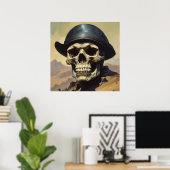 Illustration zum Zeichnen von Ölgemälden auf Skull Poster (Heimbüro)