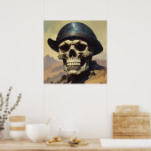 Illustration zum Zeichnen von Ölgemälden auf Skull Poster (Küche)