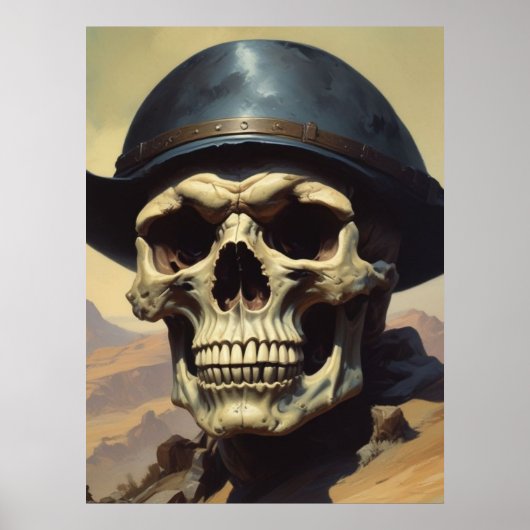 Illustration zum Zeichnen von Ölgemälden auf Skull Poster (Vorne)