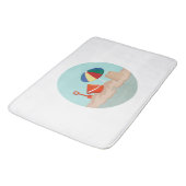 Illustration zum Zirkel-Strand mit Eimer und Spade Badematte (Schrägansicht)