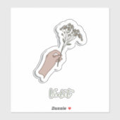 Illustration zur ästhetischen Blume "für Sie" Aufkleber (Blatt)