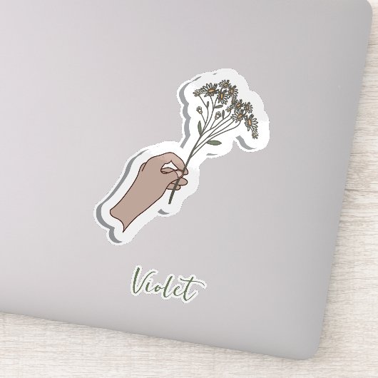 Illustration zur ästhetischen Blume "für Sie" Aufkleber (Detail)