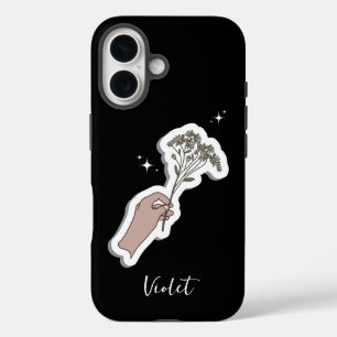 Illustration zur ästhetischen Blume "für Sie" iPhone 16 Hülle