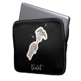 Illustration zur ästhetischen Blume "für Sie" Laptopschutzhülle