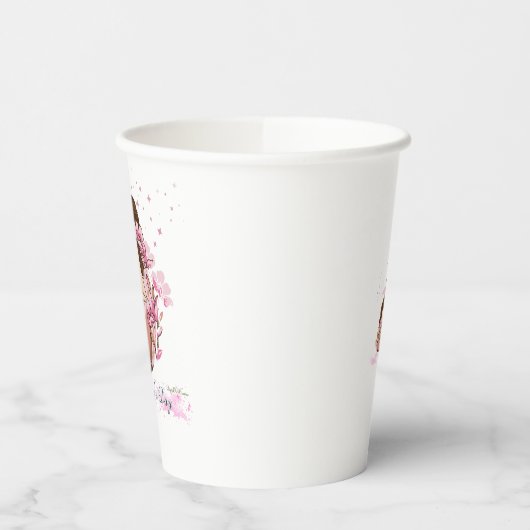 Illustration zur Mutter und Tochter-Liebe: Papierb Pappbecher (Links)