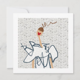 Illustration zur niedlichen Funny Girl Fashion Ill Einladung