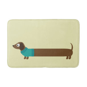Illustration zur niedlichen langen Dackel Badematte
