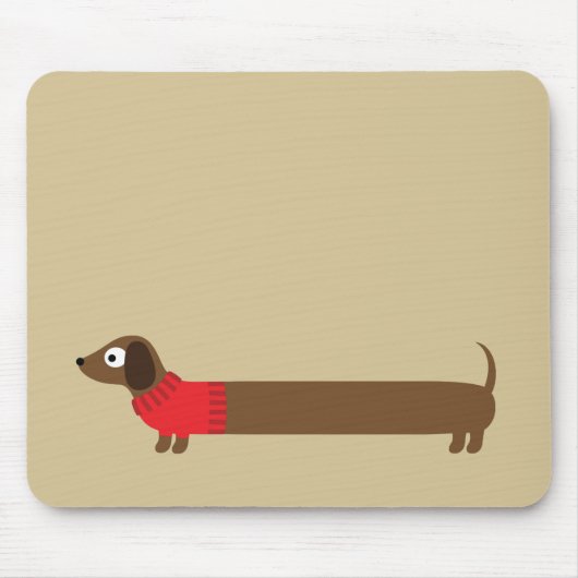 Illustration zur niedlichen langen Dackel Mousepad (Vorne)