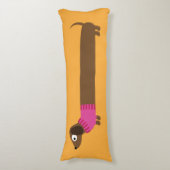 Illustration zur niedlichen langen Dackel Seitenschläferkissen (Vorderseite Vertikal)