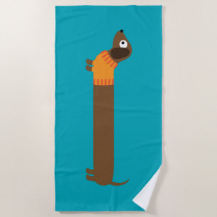 Illustration zur niedlichen langen Dackel Strandtuch