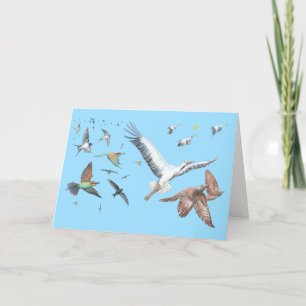 Illustration zur Reise wandernder Vögel Feiertagskarte