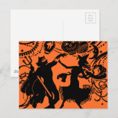 Illustration zur Silhouette der Vintagen Teufelshe Postkarte (Vorne/Hinten)