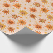 Illustration zur Sonnenfront Orange Wasserfarbe Geschenkpapier (Ecke)