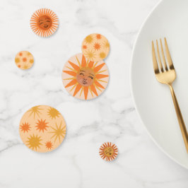 Illustration zur Sonnenfront Orange Wasserfarbe Konfetti