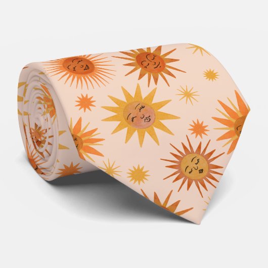 Illustration zur Sonnenfront Orange Wasserfarbe Krawatte (Gerollt)