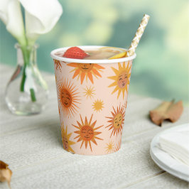 Illustration zur Sonnenfront Orange Wasserfarbe Pappbecher