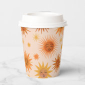 Illustration zur Sonnenfront Orange Wasserfarbe Pappbecher (Rückseite)