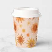 Illustration zur Sonnenfront Orange Wasserfarbe Pappbecher (Rechts)