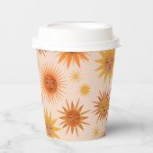 Illustration zur Sonnenfront Orange Wasserfarbe Pappbecher (Vorderseite)