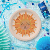 Illustration zur Sonnenfront Orange Wasserfarbe Pappteller (Party)
