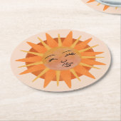 Illustration zur Sonnenfront Orange Wasserfarbe Runder Pappuntersetzer (Angewinkelt)