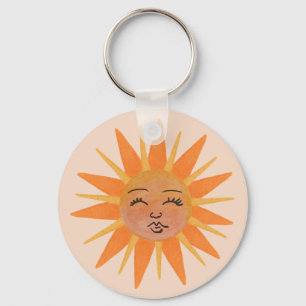 Illustration zur Sonnenfront Orange Wasserfarbe Schlüsselanhänger