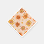 Illustration zur Sonnenfront Orange Wasserfarbe Serviette (Ecke)