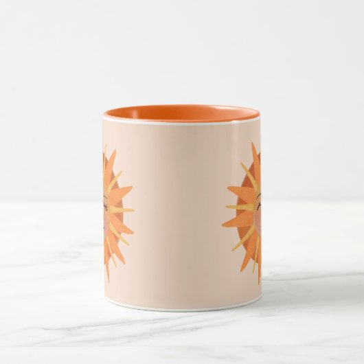 Illustration zur Sonnenfront Orange Wasserfarbe Tasse (Zentrum)